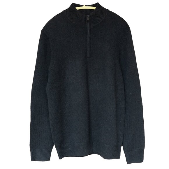 Naadam Cashmere wool Quarter Zip Sweater Black Minimal Capsule Mock Neck